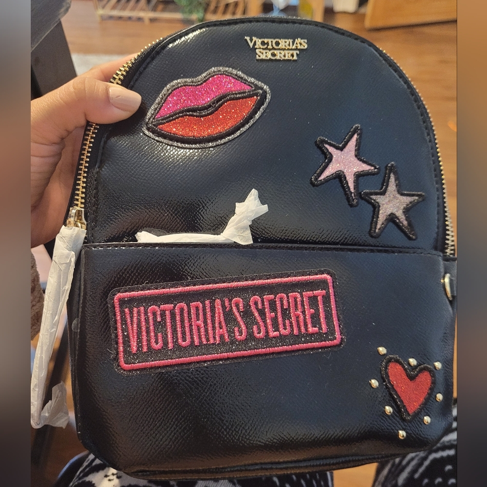 Black Backpack with Patches. Fashion